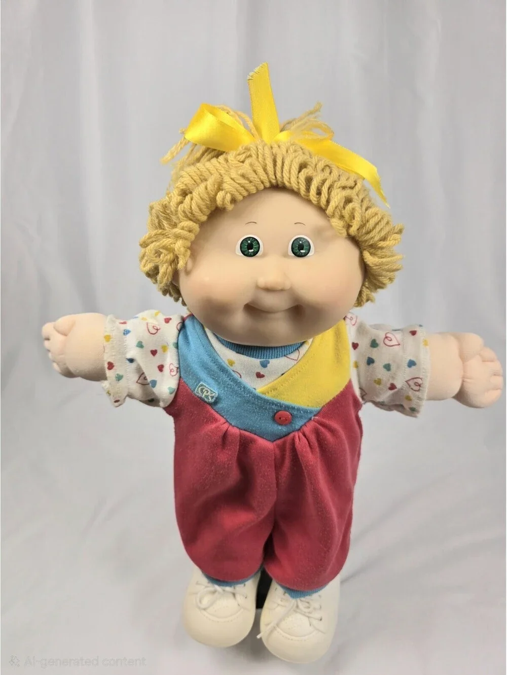 Vintage 1987 Cabbage Patch Kids Doll Coleco Blonde Hair Green Eyes China 8-893D